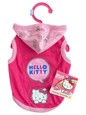 Hello Kitty Dog Hoodie Size Small Pink Graphic Pullover Shirt NEW